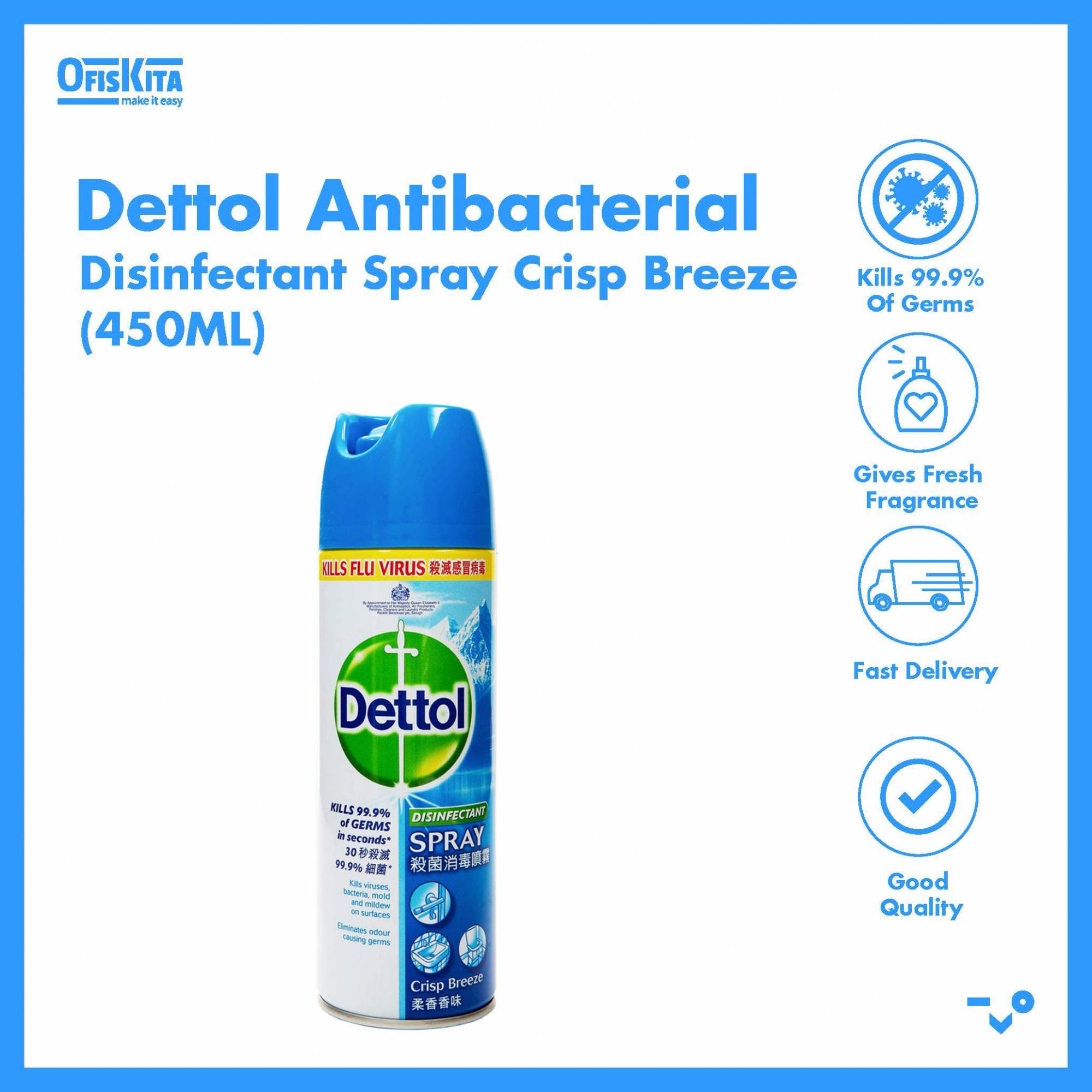 Ofiskita Dettol Antibacterial Disinfectant Spray Crisp Breeze 450ML